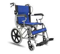 UYHBCNQD Silla de ruedas de transporte con freno de dos manos y silla de ruedas manual, asiento de acero de alto carbono, silla de ruedas plegable portátil