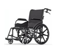 UYHBCNQD Silla de ruedas de transporte de acero al carbono, silla de ruedas manual para adultos mayores, silla de ruedas plegable con frenos de mano y asiento ergonómico