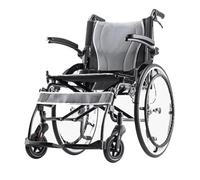 UYHBCNQD Silla de ruedas de transporte de aleación de aluminio, sillas de ruedas ligeras con doble freno y cojín de panal, silla de ruedas manual