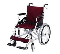 UYHBCNQD Silla de ruedas de transporte, silla de ruedas ligera con freno de mano, cinturón de seguridad, aleación de aluminio, silla de ruedas plegable manual para personas mayores