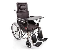 UYHBCNQD Silla de ruedas de transporte, silla de ruedas ligera con marco de acero, silla de ruedas para adultos, silla de ruedas manual, silla de ruedas portátil, ayuda de movilidad