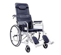 UYHBCNQD Silla de ruedas de transporte, silla de ruedas ligera, totalmente acostada, silla de ruedas plegable, portátil, aleación de aluminio, silla de ruedas manual, ayuda de movilidad