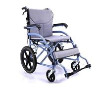 UYHBCNQD Silla de ruedas de transporte, silla de ruedas plegable, portátil, de acero al carbono, con freno de mano, pedal ajustable, reposabrazos y ayuda a la movilidad