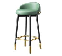 UYHBCNQD Sillas altas de bar de ocio, silla de bar moderna de poliuretano con respaldo, silla de comedor de 25.6 pulgadas/29.5 pulgadas, patas negras y doradas, reposapiés, taburete de poliuretano