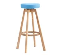 UYHBCNQD Taburete alto de bar alto con asiento de poliuretano, taburete de bar tapizado, asiento redondo, taburete de bar giratorio de 360°, silla de bar con reposapiés de madera, fácil de mover