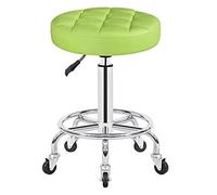 UYHBCNQD Taburete alto de bar giratorio de acero cromado de 48 a 60 cm, altura ajustable, con 5 ruedas, cojín redondo de 13 pulgadas, para disfrutar de la vida