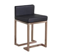 UYHBCNQD Taburete de bar simple taburete, taburete de bar de acero inoxidable, silla de bar de cuero, respaldo bajo, taburete de murciélago, adecuado para el hogar, mostrador, sala de estar, fácil de