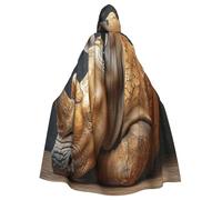 UYHhgqw Disfraz de bruja de Halloween de The Secret Of Rhinoceros, capa con capucha para hombre y mujer, disfraz de terror de Halloween, disfraz de cosplay