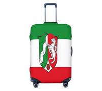 Uyhhgqw Funda de equipaje duradera con diseño de bandera de Renania del Norte, Westfalia, protector antiarañazos, para equipaje de 18 a 32 pulgadas, Black, XL