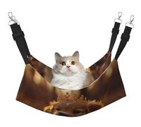 UYHhgqw Hamaca para mascotas con diseño de perro bajo el atardecer, hamaca de terciopelo para gatos, correas ajustables con ganchos de metal, perfecta para mascotas pequeñas