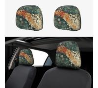 UYHhgqw Juego de 2 fundas para reposacabezas de coche, diseño de rompecabezas de serpiente de piedra, accesorio divertido y elegante, ajuste universal para la mayoría de los coches