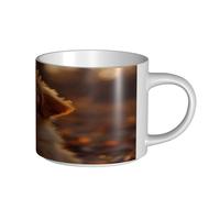UYHhgqw Taza de cerámica con texto en inglés "A Dog Under The Sunset" para mujer, tazas de café, gran capacidad y asa, para oficina, hogar