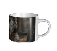 UYHhgqw Taza de cerámica Wolves in The Forest para mujer, tazas de café, gran capacidad y asa, para oficina, hogar