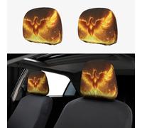 UYHhgqw The Fiery Red Phoenix - 2 fundas para reposacabezas de coche, accesorio divertido y elegante para asiento de automóvil, ajuste universal para la mayoría de los coches