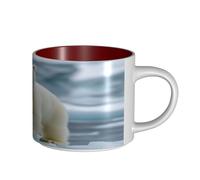 UYHhgqw The Gaze of A Polar Bear Taza de cerámica para mujer, tazas de café, gran capacidad y asa, para oficina, hogar