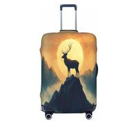 UYHhgqw The Giant Deer On The Mountaintop - Funda protectora de equipaje duradera antiarañazos para equipaje de 18 a 32 pulgadas, Black, S