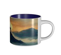 UYHhgqw The Giant Deer On The Mountaintop - Taza de cerámica para mujer, tazas de café, gran capacidad y asa, para oficina, hogar