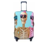 UYHhgqw The Happiness of Skeleton - Funda protectora duradera para maleta, antiarañazos, para equipaje de 18 a 32 pulgadas, Black, M