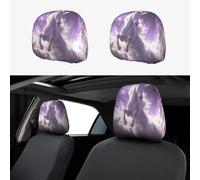 UYHhgqw The Leaping White Horse - Juego de 2 fundas para reposacabezas de coche, accesorio divertido y elegante para asiento de automóvil, ajuste universal para la mayoría de los coches