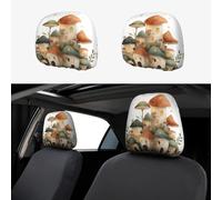UYHhgqw The Secret of Mushroom House - Fundas para reposacabezas de coche, 2 piezas, accesorio divertido y elegante para asiento de automóvil, ajuste universal para la mayoría de los coches