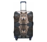 UYHhgqw The Wolf by The River - Funda protectora duradera para maleta, antiarañazos, para equipaje de 18 a 32 pulgadas, Black, M