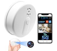 UYIKOO Cámara Espía Oculta WiFi, 2.4G/5G Inalambricas Camara Espia Detectora de Humo, Mini Cámara de Vigilancia Seguridad Interior Horas de Grabación Detector de Movimiento Visión Nocturna