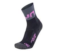 UYN Calcetines de ciclismo ligeros transpirables de corte alto para mujer, Mujer, S100083, Black/Grey/Rose Viol, 35-36