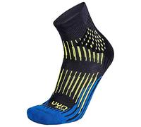 UYN Calcetines para hombre Run Shockwave, antracita, azul real, amarillo fluorescente, talla 39/41