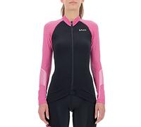 UYN Lady Biking GRANFONDO OW Shirt Long_SL. Camiseta de Manga Larga, Mujer, Blackboard/Magenta, m