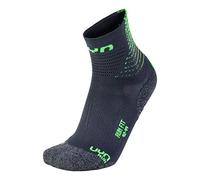 UYN Man Run FIT Socks Calcetín, Hombre, Gris Antracita/Verde Lima, 39-41