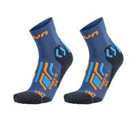 UYN Man Trekking Approach Mid Socks 2PRS Pack, Blue/Orange/Greymelange, 42-44 para Hombre