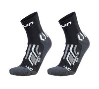 UYN Man Trekking Approach Mid Socks 2PRS Pack, Negro/Gris, 35-38 para Hombre