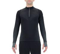 UYN O102095 Running EXCELERATION Long SL.Zip UP T-Shirt Men's Nube Negra XL