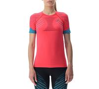 UYN O102379 Running ULTRA1 OW SH_ SL_ T-Shirt Women's Rosa Roja/Lila/Pavo Real L