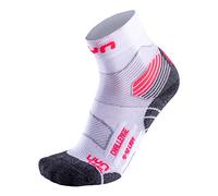 UYN Run Trail Challenge Socks, Mujer, Blanco/Coral Flúor, 37/38