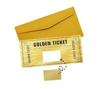 UYRVAPE 1 pieza Tarjeta Regalo Rasca y Gana,Golden Ticket,Tarjetas personalizadas para Rellenar con Adhesivo Rasca y Gana - Regalo Personalizado en un Sobre Brillante
