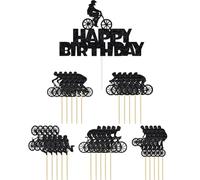 UYRVAPE 31pcs Decoraciones Topper Tartas Motocicleta Cake Topper Motocicleta Decoraciones para Tartas Motocicleta Deportivo Happy Birthday Torta de Cumpleaños Decoraciones para Hombre y Niño