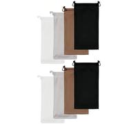 UYRVAPE 4pcs bolsas suaves para gafas de sol 17.6x9.1cm, bolsa de microfibra para gafas de sol, bolsa de gafas de sol con cordón, bolsa de limpieza y almacenamiento, funda de tela para Mujeres Hombres