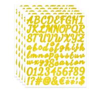 UYRVAPE 5 hojas autoadhesivas letras números pegatinas número casa vinilo impermeable pegatinas para buzón letreros puerta número de dirección DIY scrapbooking para etiquetar, dorado