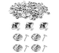 UYRVAPE 50 Piezas Cierres de Mariposa,Embrague de Mariposa con Pines en Blanco,Mariposa Pin Embrague,Mariposa Imperdibles,Alfileres de Corbata para Manualidades DIY Fabricaciónde Joyería (Plata)