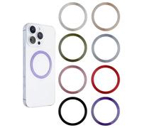 UYRVAPE 8 piezas Pegatina Anillo de Metal Universal, Anillo Imán Compatible con Cargador Inalámbrico/Soporte de Coche para iPhone/Samsung/Android Fundas de móvil Anillos de Metal