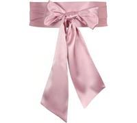 UYRVAPE Cinturón de satén para mujer, cinturón de vestir suave para mujer, 4 cm x 180 cm, banda de seda de imitación, bufanda larga, vestido, cintura, sombrero, accesorios, Rosa