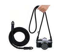 UYRVAPE Negro Correa de Cámara Universal Clásica Algodón Suave y Cuero Premium, Ajustable para Hombro, Compatible con Leica, Canon, Nikon, Fuji, Olympus, Lumix, Sony, para cámaras pequeñas
