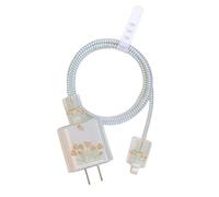 UYRVAPE Protector de Cable de la Flor Linda, Protectores Cable Cargador Compatible con iPhone, Anti-rotura para Cable Líneas de Datos USB-C Tipo-L para Mujeres, Previene Cable Wrap Enrede Rompa