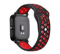 UYSSJTGAZ Correa de Silicona 20 mm y 22 for Watch 4, Compatible con Bip 3/GTS/2/2e/3/2 Mini GTR 2e 3 GT2 Pro GT2E(Black-Red,20mm Watch Band)