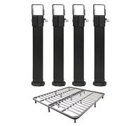 UYSSJTGAZ Juego de 4 Patas metálicas for Muebles, tubulares con Abrazadera Altura Ajustable, Accesorios for armazón Cama, Soportes for, Abrazaderas for, Doble Orificio en Forma T Tornillos(35-37 cm)