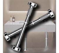 UYSSJTGAZ Postes De Soporte Telescópicos for Patas Muebles Gabinete Fregadero, Soportes Montaje Inferior Barra Cortina Ajustable, Cocina Acero Inoxidable(Silver,2*H 70-120cm/28-47)