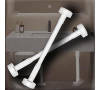 UYSSJTGAZ Postes De Soporte Telescópicos for Patas Muebles Gabinete Fregadero, Soportes Montaje Inferior Barra Cortina Ajustable, Cocina Acero Inoxidable(White,2*H 70-120cm/28-47)