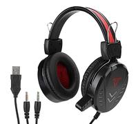 UYSTDMXKA Auricular Gaming A1, Auriculares Over Ear con Micrófono y Luz LED, Sonido Estéreo para PC y Laptop, Cancelación de Ruido con Almohadillas PU Cómodas