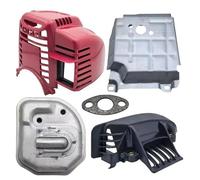 UYTGFO Ajuste for H0nda GX35 UMK435 GX 35 35.8cc Motor de 4 tiempos cortacésped, desbrozadora, cortacésped, cubierta cilíndrica, silenciador, Kit de escape